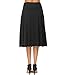 YiLiQi Women's Pocket Basic Solid Stretch Fold-Over Flare Midi Skirt