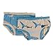 KicKee Pants Little Boys Training Pants Set - Blue Moon Sea Otter and Burlap Sharks, 2T/3T