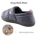 RockDove Men's Quilted Down Hardsole Slippers, Memory Foam Slip-On Camping Shoes, Navy, Size Large US 11-12