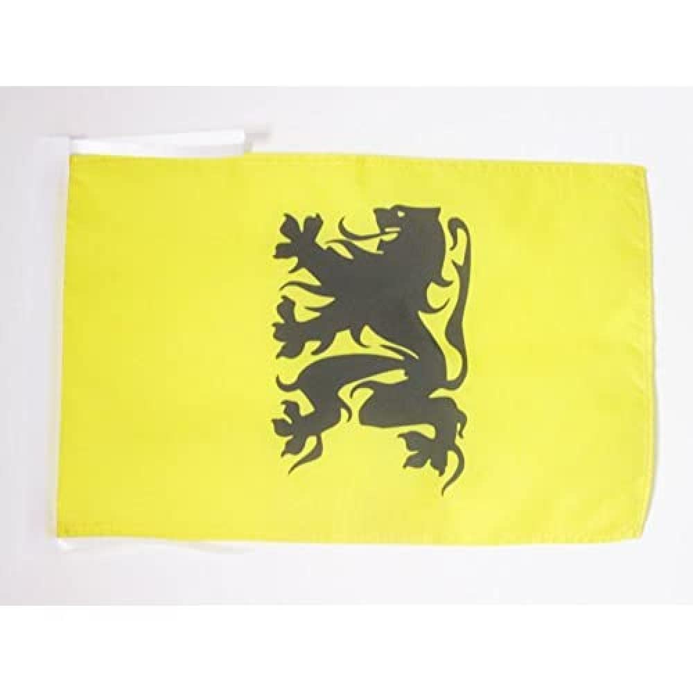 AZ FLAG - Flemish Movement Flag - 18'' x 12'' - 100% Polyester nationalist Flanders Small Banner with Two Cords - Fade Resistant - Vivid Colors - 18x12 in - 45x30 Cm โ image 1