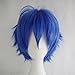 S-noilite Unisex Cosplay Short Straight Hair Wig Women Mens Anime Comic Con Party Dress Wigs Dark Blue