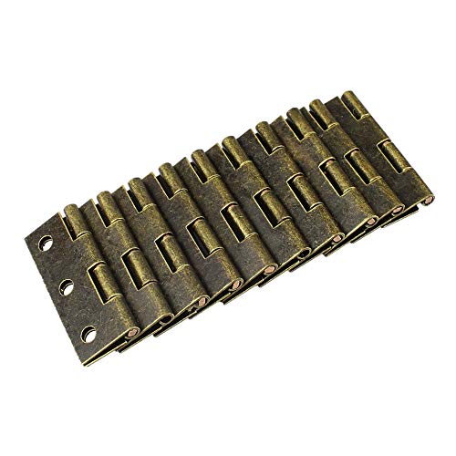 RZdeal 10 PCS 43 x 30 x 0.7 mm Bronze Tone Rotatable Window Drawer Door Butt Hinges Archaize hinges