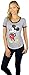 Disney Womens Mickey and Minnie Mouse Burnout Ringer Tee (Stand Grey/Black, X-Large)