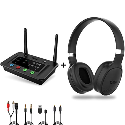 1Mii Wireless Bluetooth 5.0 Headphone with Long Range Bluetooth Transmitter Adapter for TV Watching or PC Stereo, 265 FT Range, No Audio Delay & Hi-Fi Sound, Digital Optical RCA AUX 3.5mm – B03E