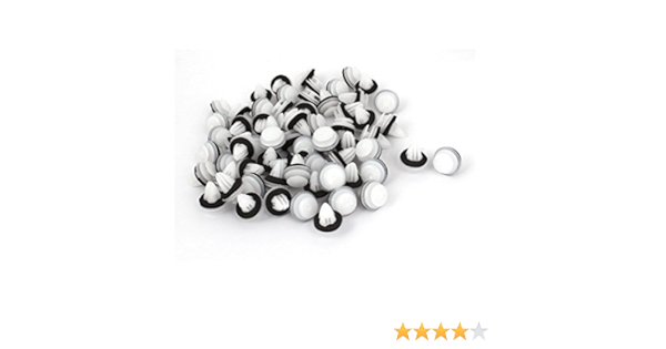 sourcing map 100Pcs 9X8.5mm Agujero Remaches de Plástico Blanco Puerta Coche Parachoques