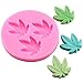 Mujiang Marijuana Leaf Silicone Jello Candy Chocolate Molds with 1 Pink Dropper