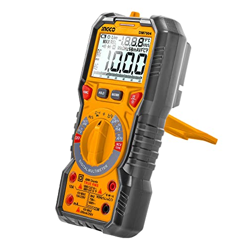 INGCO Tester Digital Multimeter TRMS 6000 Counts with Double Fuse