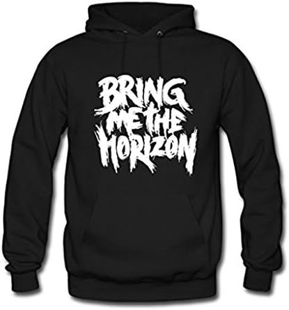 Estelly Cosy Bring Me the Horizon Letter Design Men's Gildan Hoodie Sweatshirt, Medium, Black