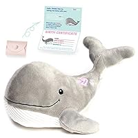 infloatables Whale Stuffed Animal - Cute Grey Large Whales Plush Animals Toy. Sea Ocean Gifts for Baby Showers, Birthdays, Valentines or Christmas. Cute, Fun, Soft and Pre Gift Wrapped Plushies!