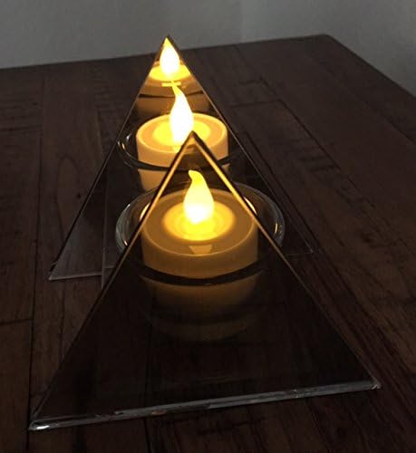 Kin By Nicola-Glass Triangle Design One Tea Candle Infinity Light