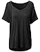 Awesome21 Women's Solid Loose Fit Soft Stretch V-neck Short Sleeve Tunic Top