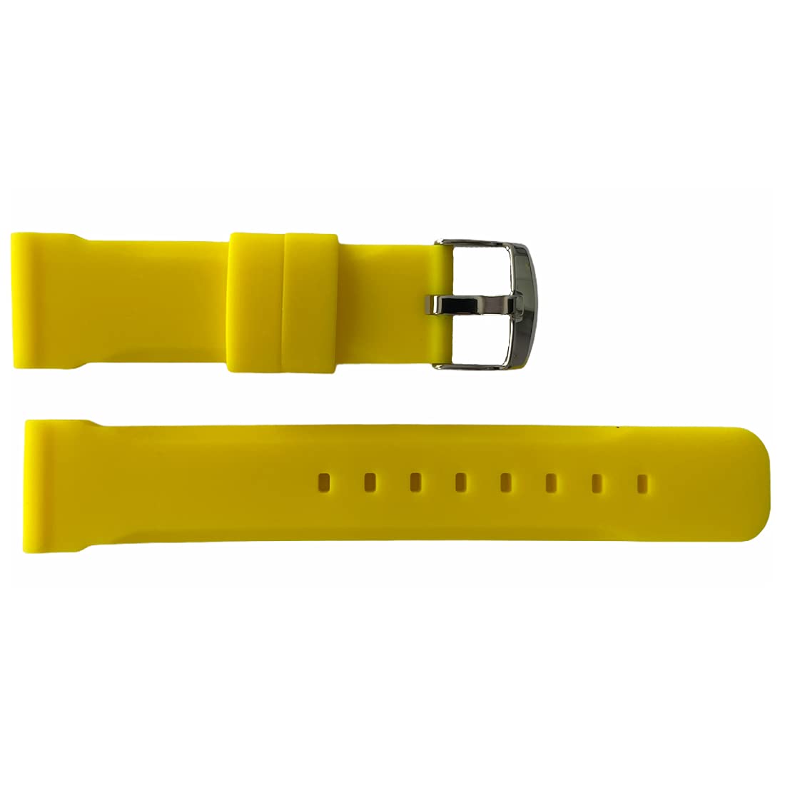 BUZZUFY Silicone Yellow Chrono Watch Strap/Band 18mm