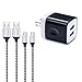 Wall Charger, Charging Block, FiveBox 2.1A Dual Port Phone Charger Box Base USB Wall Charger Cube Brick Plug With 2-Pack 6ft Micro USB Cable Android Charger Cord For Samsung Galaxy S6/S7 Edge J3 J7 LG