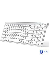 iClever Bluetooth Keyboard, Multi Device Keyboard Rechargeable Bluetooth 5.1 with Number Pad Ergonomic Design Full Size Stable Connection White Keyboard for iPad, iPhone, Mac, iOS, Android, Windows
