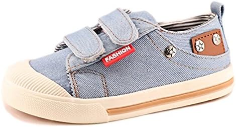 Doyola Kid's Shoes Boys&Girls Low-Top Velcro Denim Canvas Shoes(Toddler/Little Kids )