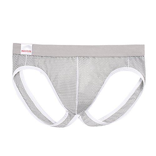 Men’s Sexy Lingerie Thong Low Rise Jockstrap Supporter Light Gray Size XL