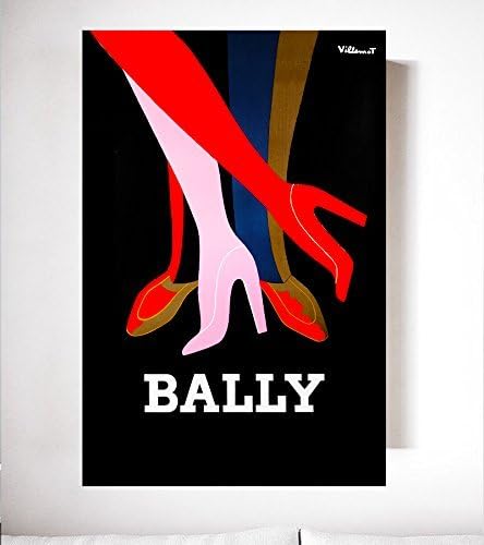 Shoes Villemot Bally Woman Retro Print Poster - French, Vintage, Art Deco 613