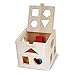 NimNik Wooden Shape Sorting Cube Classic Square Shape Sorter Baby First Blocks Shape-Sorting Toy for Early Learning for 3 Year Olds