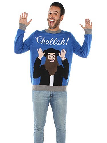 Tipsy Elves Men's Challah Funny Hanukkah Sweater Ugly Hanukkah