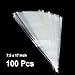 100 Clear Cone Shaped Treat Bags - 1.4 Mils Thick OPP Plastic Cello Bags Triangle for Favor Treat Gift Bag (7.5 x 17 inch)