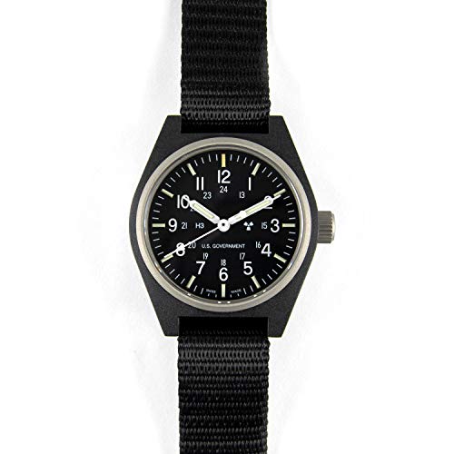 MARATHON WW194004-STE Swiss Made Military Field Army Watch with Tritium and Sapphire Crystal (Black - US Gov't)