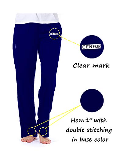 cenfor Women's Training Sweatpants Multifunctional Petite Workout Running Pants Yoga Hiking Baggy Jogging Pants Navy Blue Size Medium