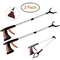 Futureup 2 Pack - 32" Foldable Reacher Grabber, Long Handy Assist Tool, Flexible Lightweight Trash Grabber, Garbage Picker Upper Tool, Claw Trash Garbage Picker