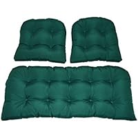 Sale 3 Piece Wicker Cushion Set Solid Hunter Green Indoor