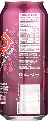ZEVIA SODA BLACK CHERRY TALL CAN, 16 FZ