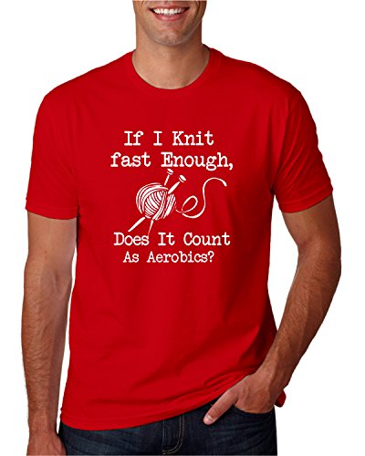 Hot Ass Tees Adult Unisex Knit Fast Enough - Erobics T-shirt Red XX-LARGE