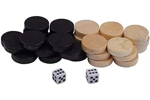 32Pcs Two-Tone Round Game Pieces, Classic Board Game Checkers, Draughts and Backgammon Chess Pieces for Arcade and Table Game