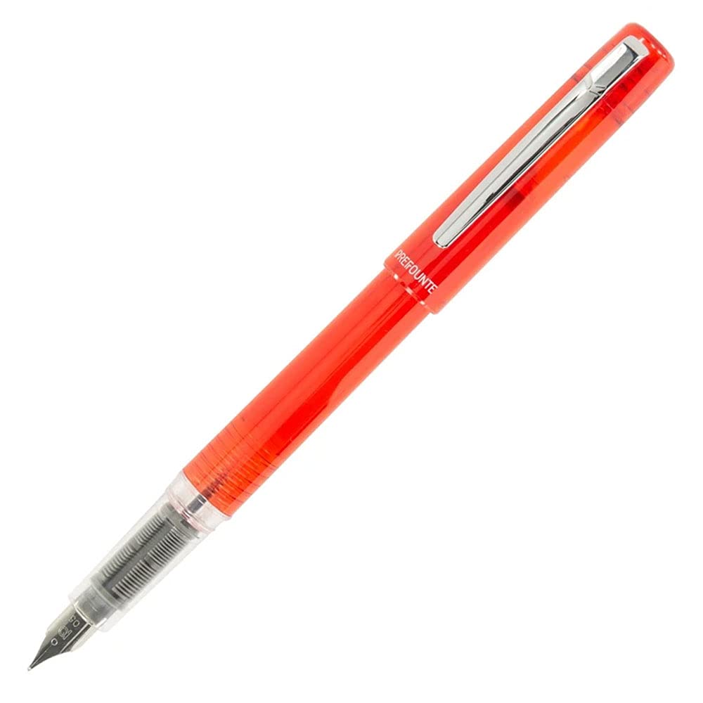 Platinum Prefounte Fine Fountain Pen - Vermillion Orange