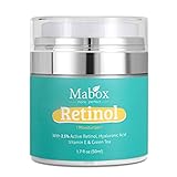 Mabox Moisturizer Cream for Face and Eye Area. - With 2.5% Active Retinol, Hyaluronic Acid, Vitamin E. Anti Aging Formula Reduces Wrinkles, Fine Lines. Best Day and Night Cream (1.7 Fl. Oz)