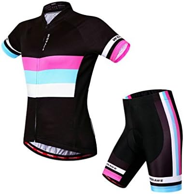 Wosawe Short Sleeve Cycle Racing Shirt Shorts Bicycle Bike Girl Sportwear Clothing D403
