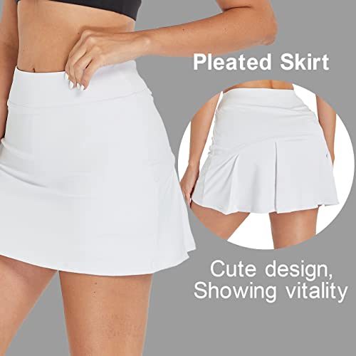 Cityoung Womens Athletic Pleated Golf Skirts with Pockets Tennis Skirt