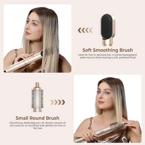 UKLISS Pro Airstyler Hairstyler Set 8 in 1 High Speed Ion Hair Dryer Brush with Automatic Airflow Curling Iron Straightener Volume Brush Anti-Frizz Drying