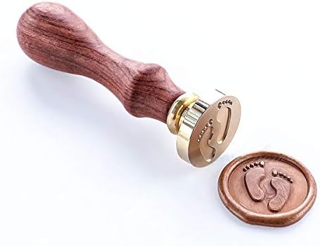 VOOSEYHOME The Vivid Footprints Wax Seal Stamp with Rosewood Handle - Ideal for Decorating Gift Packing, Envelopes, Parcels, Invitations, Cards, Books, Letter, Signature and Everything You Like!