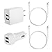 Wekin Mobile Cell Phone Charger /Home and Car Charger Kit+3.5ft a to Micro B High-speed Charging & Data Sync Cables for Samsung Galaxy S6/s4/s3,s5 Active / S4 Active / S4 Mini / S3 Mini, Tab 3, Note 4, Htc,htc One, Lg, Google Nexus7,nokia,sony ,Xiaomi,huawei,motorola Droid Razr Maxx, Moto X,dna, ,And Usb Also for Apple Iphone/ipad/ipad Mini/ipad Air (Apple Charging Cable Needed),or Samsung Galaxy Note 2/3/4 Galaxy S5 , Camera and More Android Devices(white)