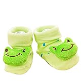 Aivtalk Unisex Baby Cute 3D Cartoon Short Sock Slipper Shoe Bootie-Frog