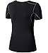 Lavento Women's 3 Pack Wicking Workout Shirts Crewneck Short-Sleeve Compression Shirts