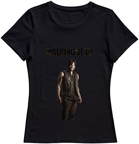 Women's Walking Dead Logo Season 6 Cotton T-Shirt Black Size L By Xuruw