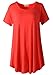 LARACE Plus Size Tops for Women Short Sleeve Shirts Casual Summer Clothes Round Neck Tunics for Leggings (1X, Red)
