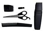 Beard Stubble Sideburns Mustache Trimmer - 5 Piece Kit For Men Includes Clipper, Trimmer Attachment, Comb, Scissors, Brush - Portable Complete Grooming Cutting Hair Trimming Kit by Perfect Life Ideas