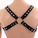 Leather Harness for Men, Premium Adjustable Body Chest Shoulder Harness Belt for Clubwear Parties, Black