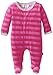 Magnificent Baby Baby-Girls Velour Footie with Applique, Hot Pink/Berry, New Born