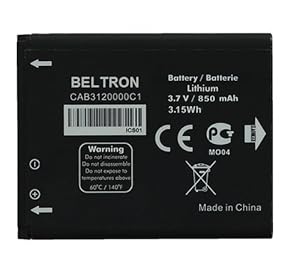 Image of New 850 mAh CAB3120000C1 BELTRON Replacement Battery for Alcatel 510A (AT&T), 768 Flip (MetroPCS/T-Mobile), OT-800A One Touch, OT-807, OT-880A One Touch Xtra, OT-880A Avengeance