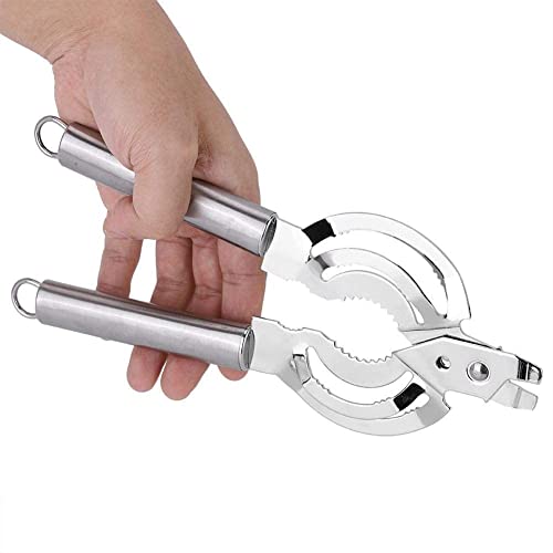 Yosoo Stainless Steel Lid Bottle Opener, Can Opener, Multifunctional Stainless Steel Can Opener, Bottle Jar Lid Remover for Kitchen Tool