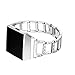 bayite for Fitbit Ionic, Replacement Metal Bracelet Adjustable Fitbit Ionic Bands Silver with Rhinestone