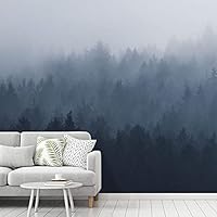 Wall Mural Foggy Forest Removable Self-Adhesive Wallpaper Wall Decoration for Bedroom Living Room - 66x96 inches