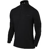 TCA Men's Fusion Pro Quickdry Long Sleeve Half Zip Running Shirt – Athletic Workout Pullover with Pocket & Thumb Holes